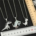 thumbnail image 3 of Fashion Women Stackable Streetstyle Men Trendy Statement Dinosaur Pendant Couples Necklaces Jewelry Dragon Chains B, 3 of 8