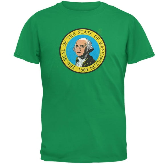 Born and Raised Washington State Flag Mens T Shirt Irish Green X-LG