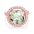thumbnail image 2 of Gem Stone King 18K Rose Gold Plated Silver Ring Prasiolite Moissanite (7.38 Cttw), 2 of 4