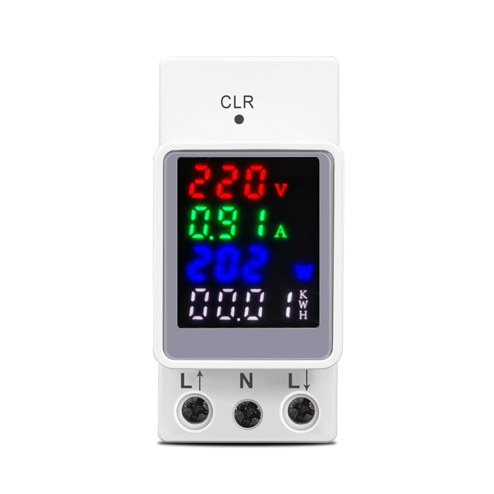 4IN1 Din Rail AC 100A Voltage Current KWH Electric Energy Monitor Meter Voltmeter Ammeter Wattmeter ,Easy to Install