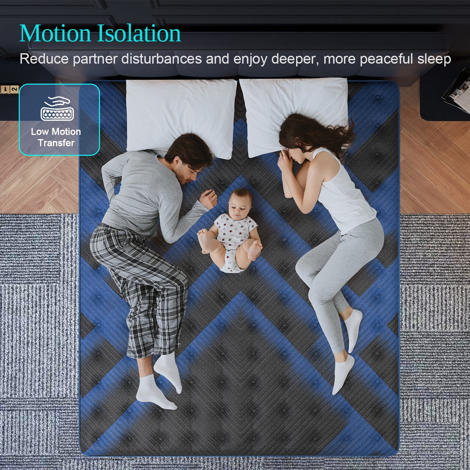 COLETEX Twin Size Mattress 14inch Hybrid Mattress in a Box Medium Firm with Gel Memory Foam Pocket Spring for Pressure Relief,Adult,Black