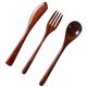 thumbnail image 5 of EeaseMX Juego de tenedor y cuchara de madera, cubiertos portátiles para el hogar y el restaurante (tres piezas), 5 of 8