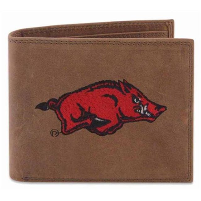 ZeppelinProducts UAR-IWE1-CRZH-LBR Arkansas Passcase Embroidered Leather Wallet