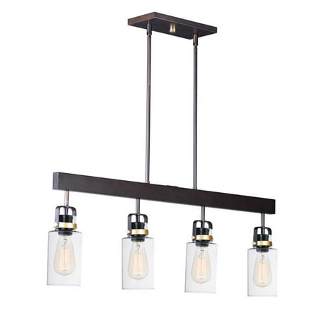 

Maxim 30176CLBZGLD 36 in. Magnolia Four-Light Linear Pendant Ceiling Light Bronze & Gold