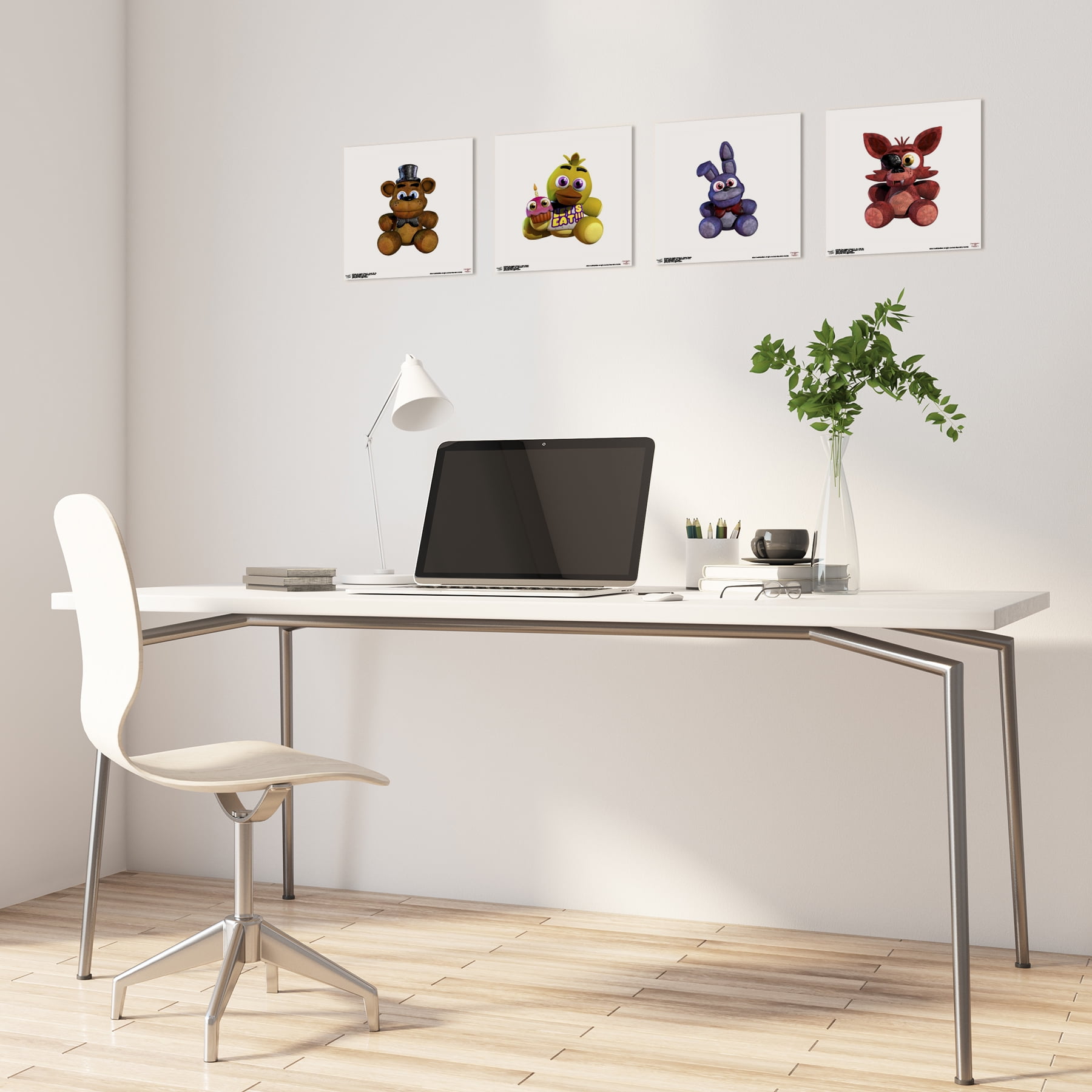Gallery Pops Five Nights At Freddy's - Plushie Wall Art Bundle (4-Pack), Unframed Version, 12" x 12"