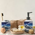 thumbnail image 5 of Ambesonne Fantasy Soap Dispenser & Toothbrush Holder Set, Snow Capped Mountain, 2 Pcs, White and Navy Blue, 5 of 5