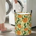 thumbnail image 5 of ZNDUO Round Laundry Basket, Waterproof Collapsible Laundry Baskets with Handles, Medium Size - Orange Flowers Art Pattern, 5 of 8