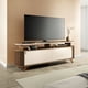 thumbnail image 1 of Mueble para TV hasta 70” Bossa Alba Castaño/Blanco hueso | Diseño Curvo | Puertas Corredizas | Estante Abierto, 1 of 3