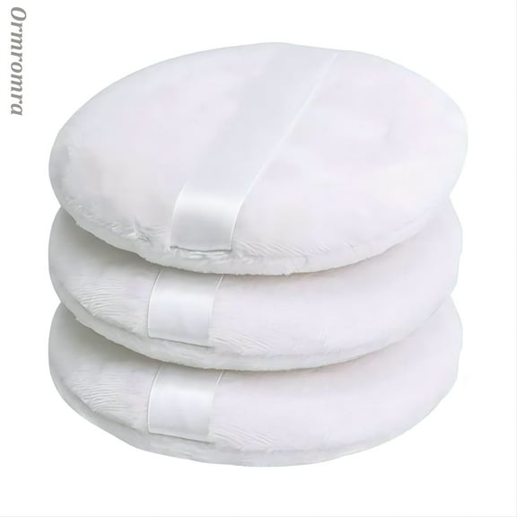 Ormromra 3Pcs Washable Baby Powder Puff for Body Powder, Smooth Cosmetic Setting Body Powder for Body Powder for Loose Powder,Soft & Furry