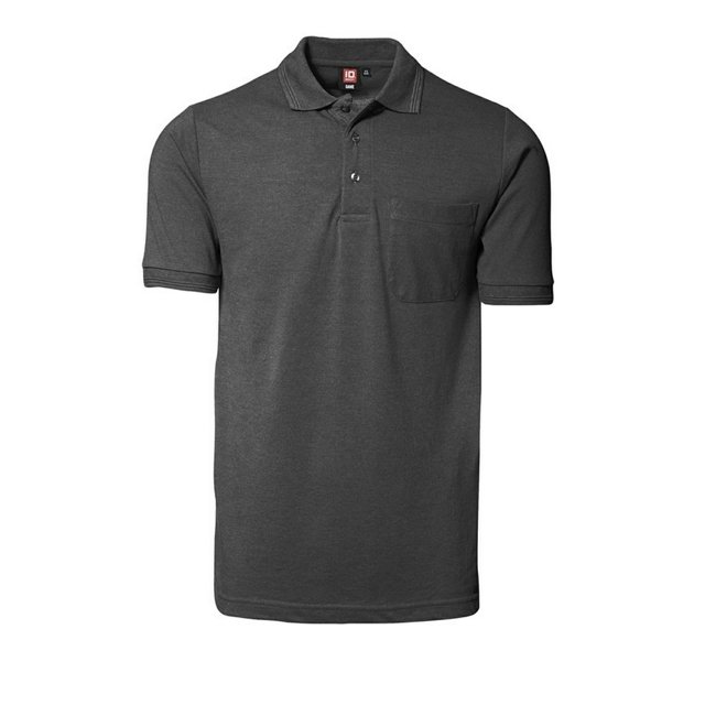 ID - Polo pique de manga corta de ajustado medio Modelo Classic con bolsillo Hombre Caballero (Carbón)