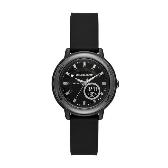 Skechers Women's Salerno Analog-Digital, Black Polycarbonate Watch