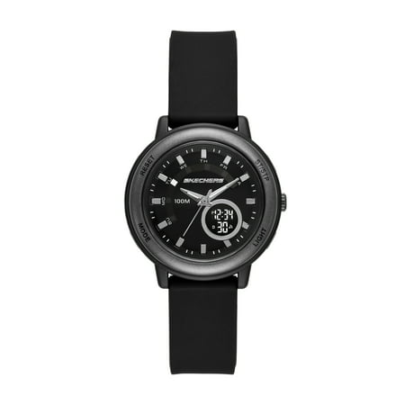 Skechers Women's Salerno Analog-Digital, Black Polycarbonate Watch