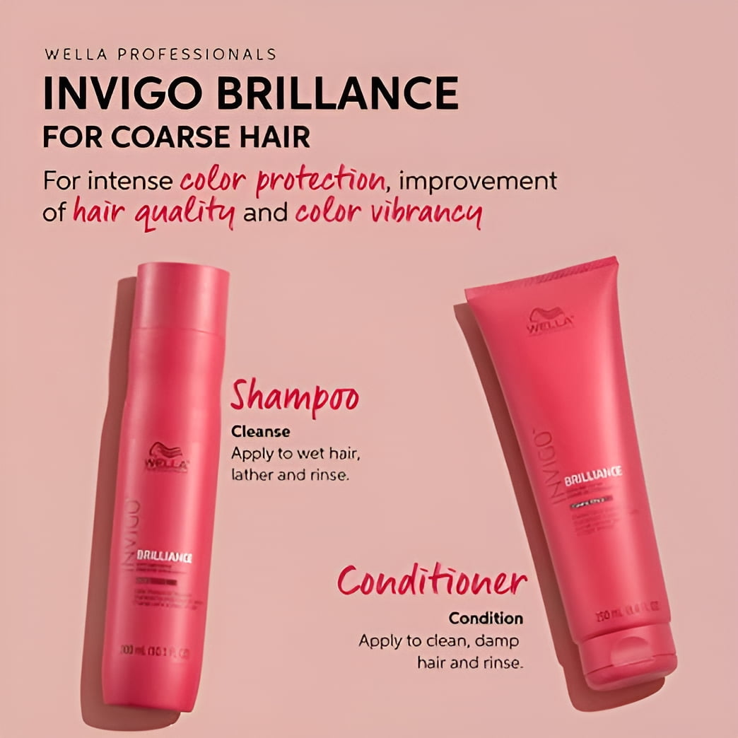 Wella Invigo Brilliance Shampoo 10.1 oz & Conditioner 8.4 oz Coarse Hair