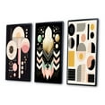 thumbnail image 3 of Designart "Retro Pastel Dimensional Abstract Geometrics" Modern Geometric Framed Wall Art Set Of 3 - Pink Abstract Frame Gallery Wall Set For Home Decor, 3 of 6
