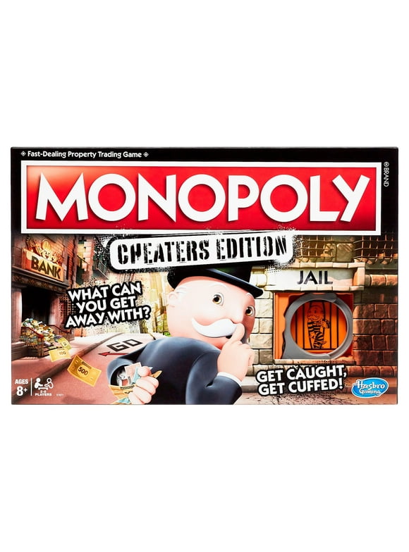 Monopoly Cheaters Edition Board Game for Kids and Family Ages 8 and Up, 2-6 Players