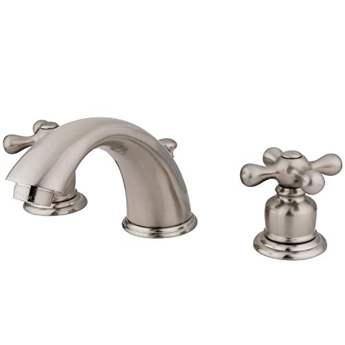 Kingston Brass GKB978X Robinet de Lavabo Victorien à Large Diffusion, Nickel Satiné