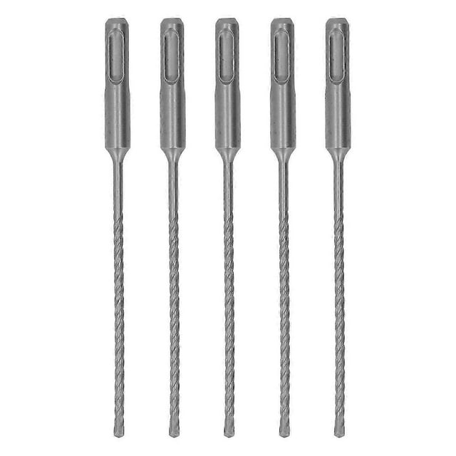 5 Pcs Rotary Hammer Drill Bit 160mm Length 2 Flute Self Centering Carbide Tip Impact Drill Bits for Brick Stone Concrete 4mm/0.16in