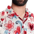 thumbnail image 5 of Valentine's Day Love Men's Casual Poplin Button Down Short Sleeve Hawaiian Beach Shirt, 5 of 6