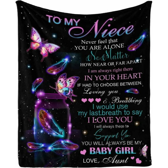 DAJU Niece Gifts Blanket Gift for from Uncle and Aunt Best Ever Throw Blankets Personalized Birthday Grown Niece Graduation Ideas(30*40inch)