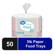 Great Value 3lbs Food Tray, Patterned, 50 Count