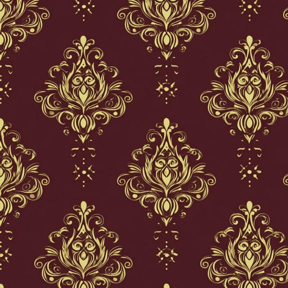 Vintage Peel and Stick Wallpaper 23.6in x 9.8ft Elegant Gold Floral Damask Deep Burgundy Contact Paper Vinyl Waterproof Self Adhesive Wall Paper for Bedroom Shelf Cabinet Renter Friendly
