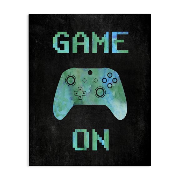 Stupell Industries Scandinavian Pixel Game On Controller Canvas Art, 16 x 20, by CAD Designs