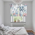 thumbnail image 4 of Octopus Coastal Kitchen Curtains Window Panels, Beach Nautical Ocean Coral Seahorse Vintage Insulated Window Treatment Curtain, Grommet Curtains for Bedroom/Living Room/Bathroom, 2 Piece 27.5"Wx39"L, 4 of 8