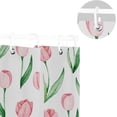 thumbnail image 5 of Coolnut Pink Tulip Shower Curtain Bathroom Decor Watercolor Shower Curtain Sets Fabric Cloth Bathroom Curtains with Hooks 60x72 Inch, 5 of 6