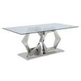 thumbnail image 2 of Acme Gianna Dining Table in Clear Glass and Stainless Steel Indoor, 2 of 9