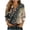 Khaki, variant on YUGYXL Summer Tops for Women Trendy Ruffle Cuffs 3/4 Sleeve Shirts Button Down V Neck Blouse Boho Floral Print T-Shirts Navy S