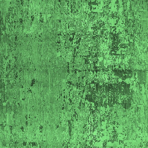 Ahgly Company Indoor Square Oriental Emerald Green Industrial Area Rugs, 3' Square
