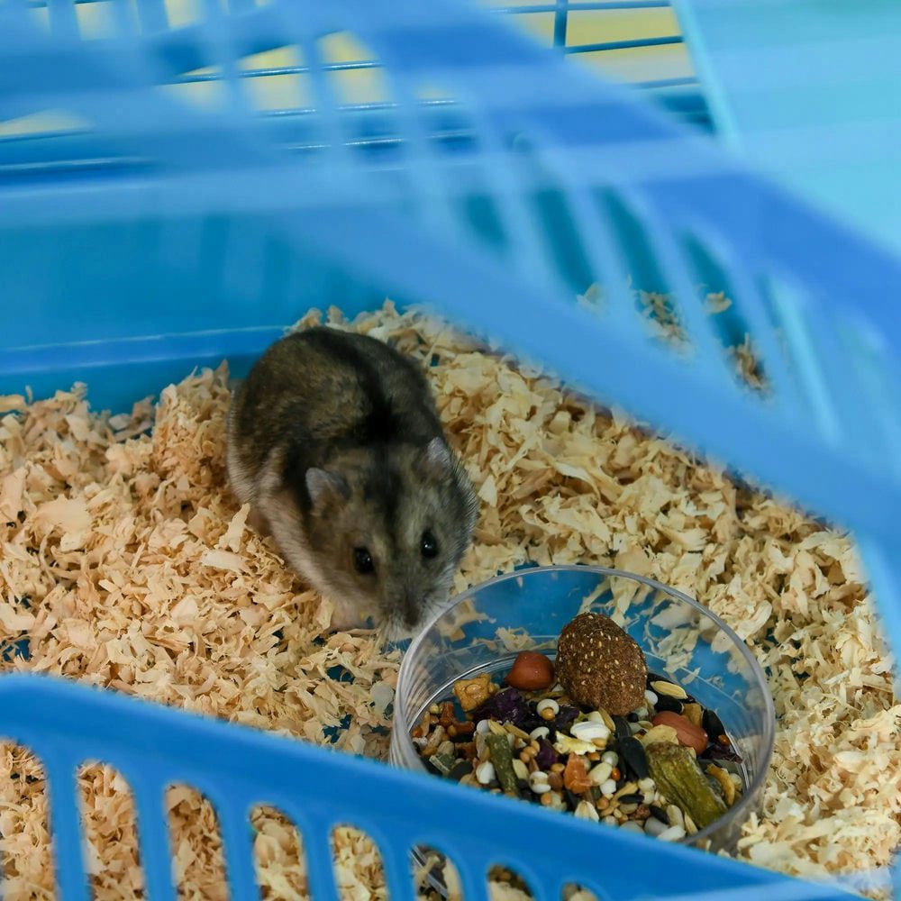 Resenkos Pet Mouse Cage, Hedgehog Cage,5 Tier Hamster Cage with Tubes and Tunnels, Rat Gerbil Cage with Water Bottle, Blue