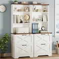 thumbnail image 4 of 2 Drawer File Cabinet with Lock, Wood Filing Cabinet fits Letter, Legal, A4 Size, Hanging File Folders, Farmhouse File Cabinets for Home Office with Adjustable Storage Shelf, White, 4 of 7