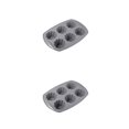 thumbnail image 1 of Ounissouiy Molde de silicona para pastel de 6 cavidades, taza para magdalenas de Chocolate, borde de flor de encaje, galleta de pastelería, molde Gris 2piezas, 1 of 6