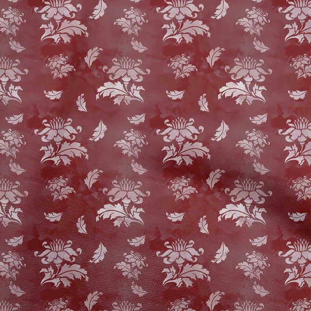 oneOone Rayon Maroon Fabric Floral & Craft Projects Decor Fabric Printed By The Yard 56 Inch Wide