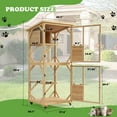 thumbnail image 7 of Grepatio Cat Catio 4 Tiers Outdoor Cat Enclosure Window Access, Indoor Cat House with Wheels and Removable Floor, Outside Large Cat Cage with Waterproof Roof,  Cattio with Resting Box (Natural), 7 of 7