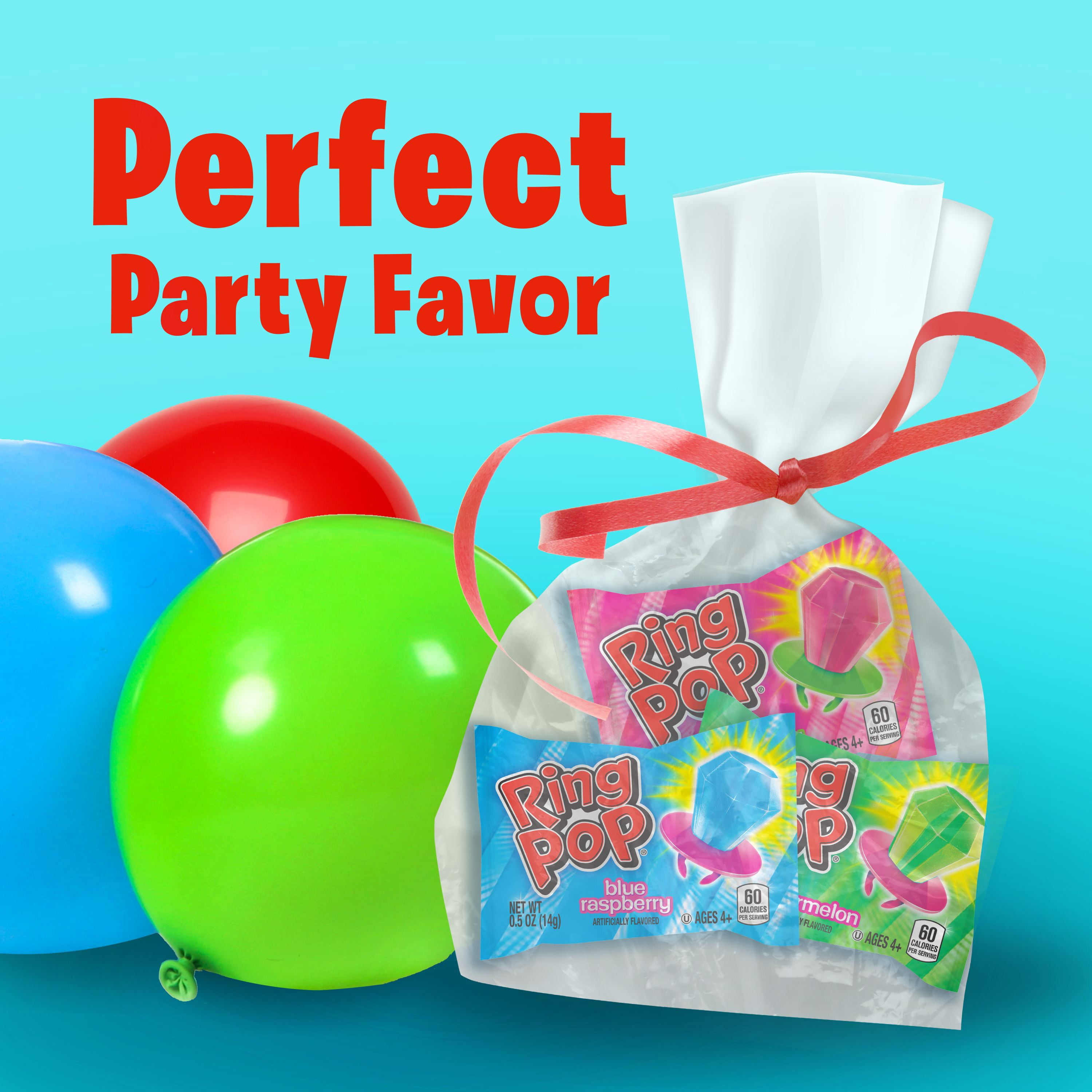Ring Pop Lollipops, Assorted Flavors, Full Size Candy, Party Favor, 10 oz, 20 Count Variety Pack