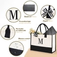 thumbnail image 4 of Bolso de mano de lona con letras bordadas, regalo personalizado adecuado para bodas, playas, festivales, es un excelente regalo para amigas, 4 of 5