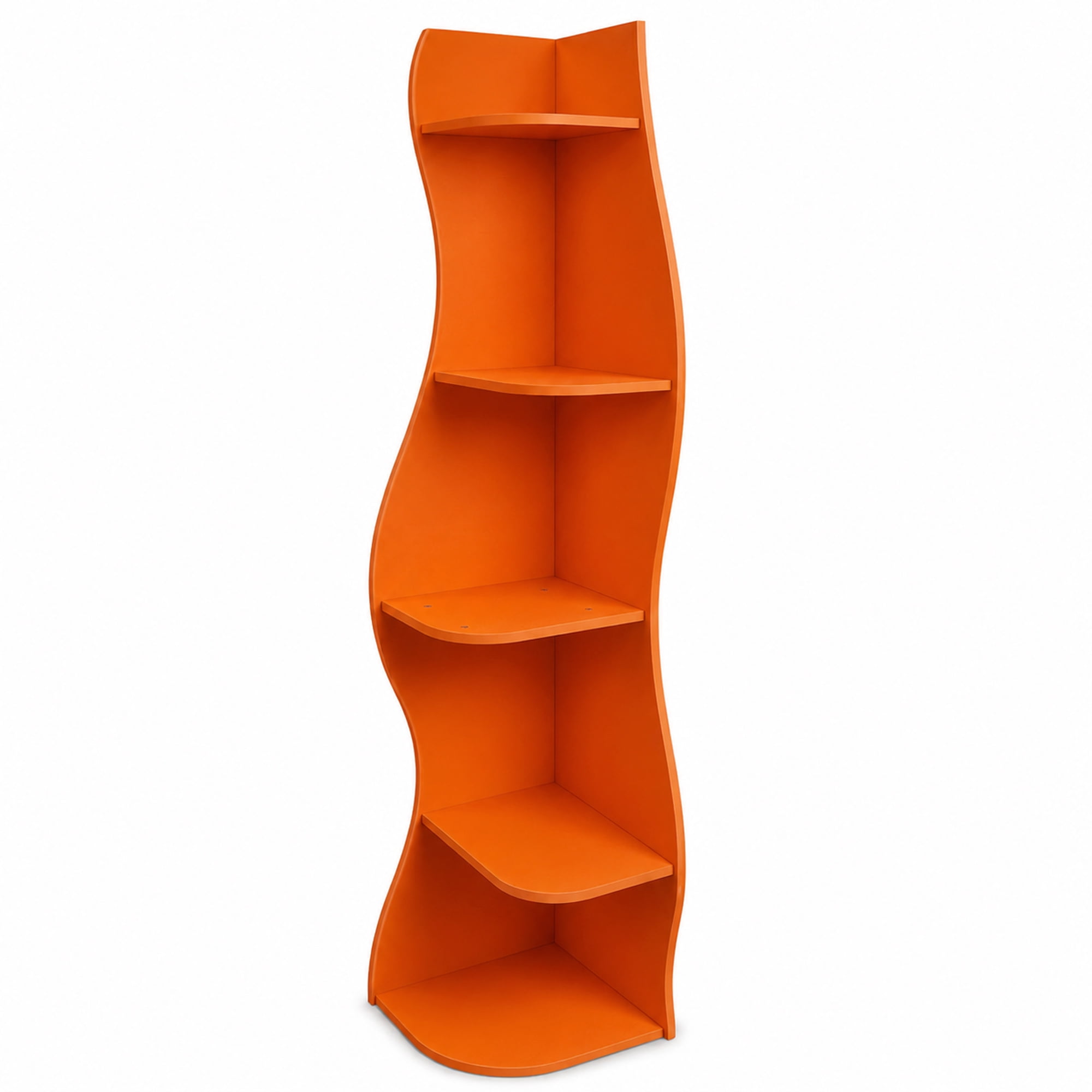 Curved Corner Shelf 3-Tier, 90° Wall-Mounted Space-Saving Storage, Waterproof High-Density Board, 5kg Per Shelf Capacity for Living Room Bedroom Bathroom