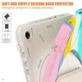 thumbnail image 3 of Dteck Case for Samsung Galaxy Tab A9 Plus 11 inch (SM-X210/X215/X216/X218),Heavy Duty Armor Shockproof Kids Case with Rotating Stand & Hand/Shoulder Strap for Galaxy Tab A9+ 2023,Colorful/Pink, 3 of 9