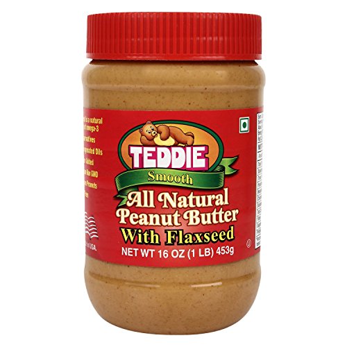 Teddie Smooth All Natural Peanut Butter with Flaxseed, 16 Ounce