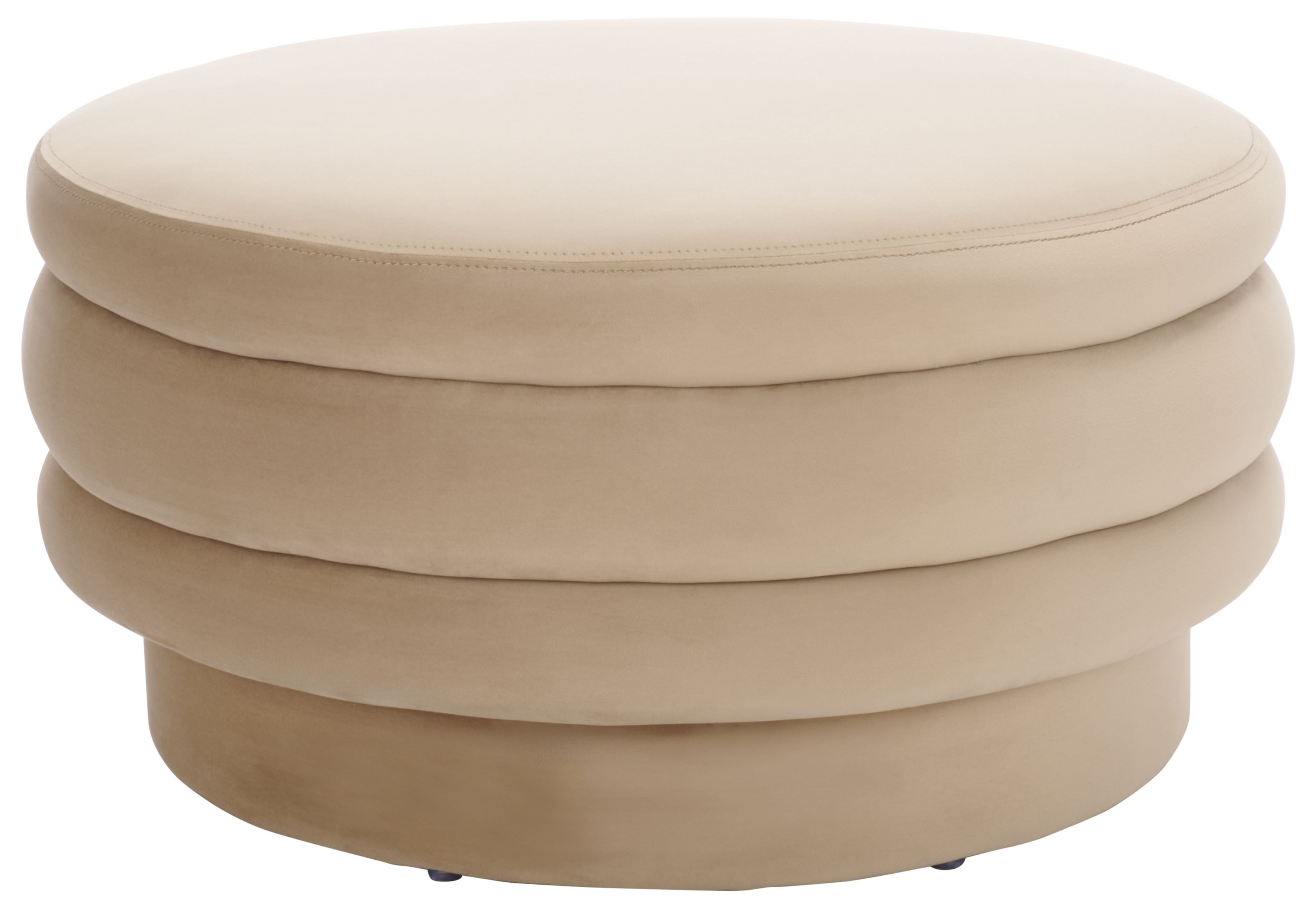 Safavieh Rohan Modern Round Ottoman, Tan