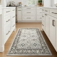 thumbnail image 4 of Rugs for Living Room Area Rug Carpet x Vintage Living Room Rugs for Bedrooms Machine Washable Rug for Dining Room Nusery Floral Distressed Grey Rug, 4 of 7