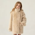 thumbnail image 4 of Children Boy Girl Long Faux Fur Puffer Jackets Trench Coats for Kid Padded Warm Thick Basic Winter Fall Outfit 2025 Clothing Country Concert, 4 of 9