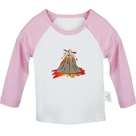

Nature Volcano Pattern T shirt For Baby Newborn Babies T-shirts Infant Tops 0-24M Kids Graphic Tees Clothing (Long Pink Raglan T-shirt 0-6 Months)