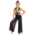 thumbnail image 6 of Aislor Girls Gymnastics Jumpsuit Dance Competition Outfit for Figure Skating Cha-cha Sporty Wear Jazz Clothing Yellow 12, 6 of 7