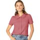 thumbnail image 1 of Camisa de Manga Corta Allegra K con Botones y cuello Peter Pan Rosa Sandía M, 1 of 6