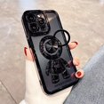 thumbnail image 1 of Funda con soporte de anillo de astronauta chapado de lujo para iPhone 14, 13, 12, 11 Pro Max, XS, XR, X, 7, 8 Plus, cubierta protectora transparente a prueba de golpes Fivean unisex, 1 of 2