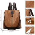 thumbnail image 2 of Mochila de PU para mujer, bolso de hombro convertible para viaje, de diseñador, informal, para universidad, 30x29x12cm, 2 of 7