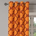 thumbnail image 3 of Ambesonne Tree Grommet Curtain, Abstract Forest Modern Art, 50" x 63", Orange Chestnut Brown, 3 of 6